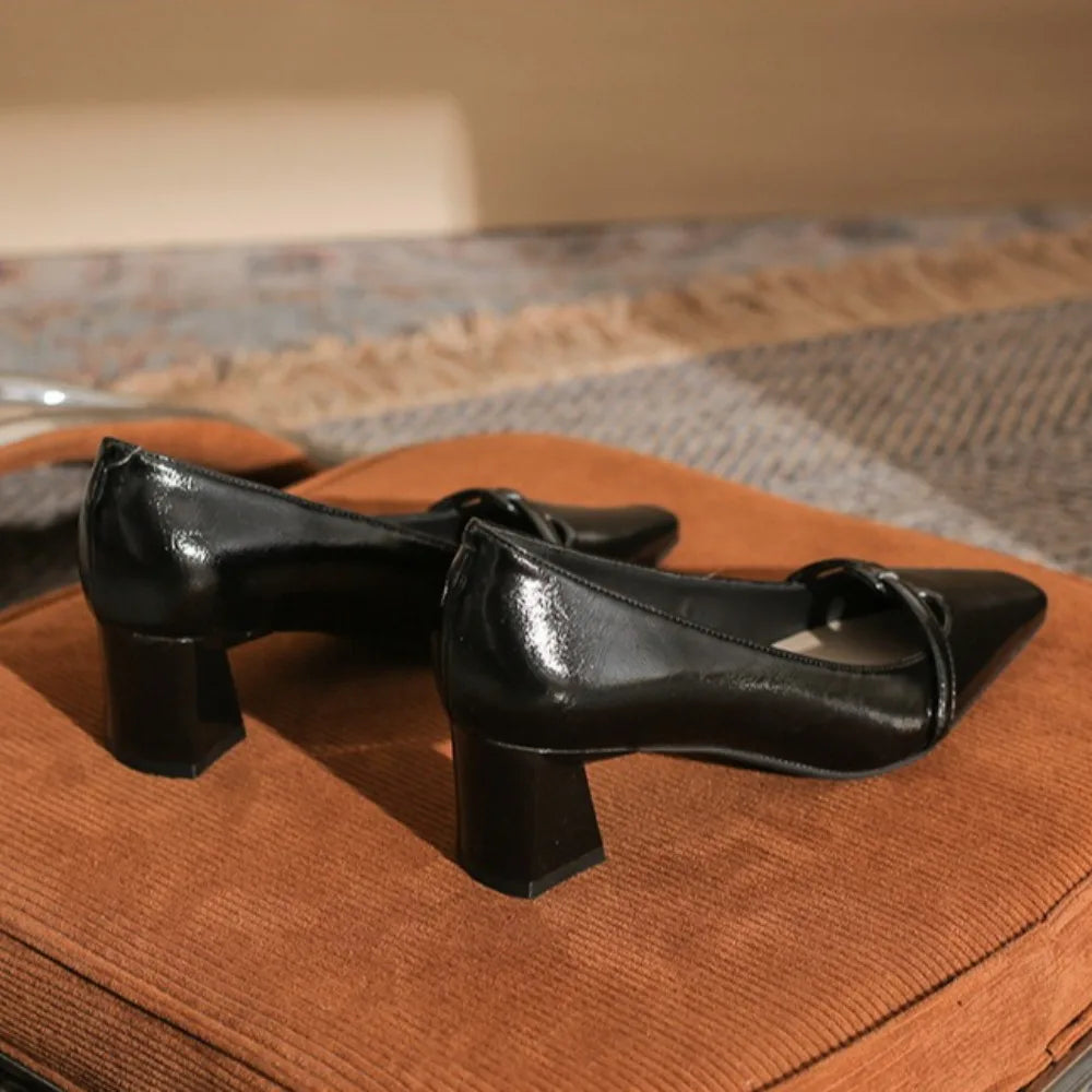Single Shoes Femininity Thick Heel Skirt Versatile High Heelss Comfortable Square Head Pumps